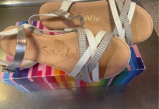 Sandalia cuña Oh! My Sandals STYLE blanco/plata
