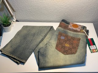 Jeans Gucci Talla 31 Azul/Marrón
