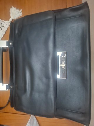 Maletín Piel Ripani Negro Vintage Nuevo