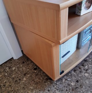 Mesa centro y mueble TV madera color haya