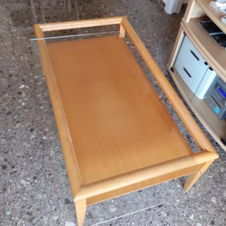 Mesa centro y mueble TV madera color haya