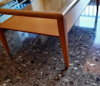 Mesa centro y mueble TV madera color haya
