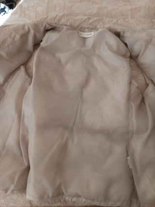 Chaleco acolchado mujer cremallera beige