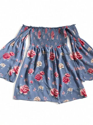 Vestido/top Hombros Descubiertos Floral