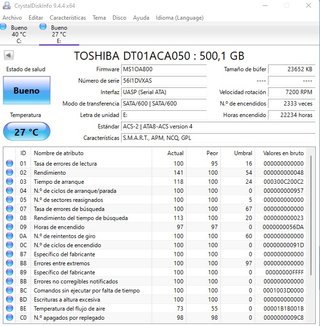 Disco rigido interno Toshiba da 500GB. SATA