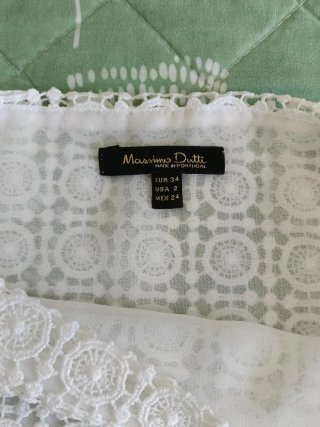 5x10 Camiseta Massimo Dutti Blanca Encaje