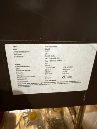 Horno Pizzero Italiano Doble Cámara Gas