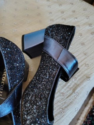Décolleté Franco glitter nere e argento
