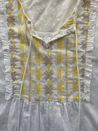 Blusa Dándara M/38 Blanca y Amarilla