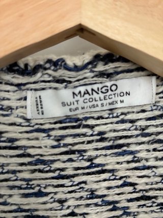 Chaqueta Mango azul y blanco