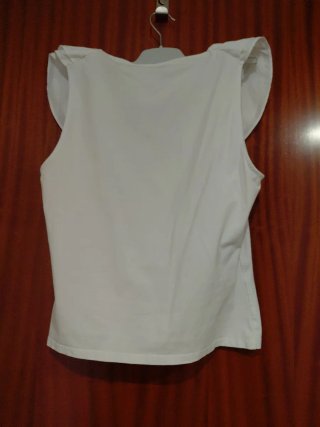 Camiseta Mango Blanca Escote V