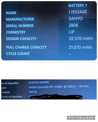 Lenovo Ideapad 110-15IBR Portátil Negro