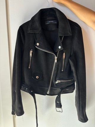 Chaqueta Zara Ante Negra Talla S