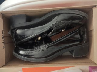 Mocasines negros tacón alto con plataforma