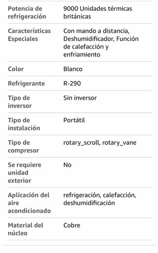 Aire acondicionado portátil frio/calor humidificad