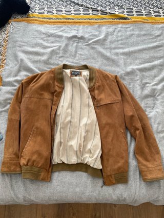 Chaqueta Cuero Vintage Hombre Talla L