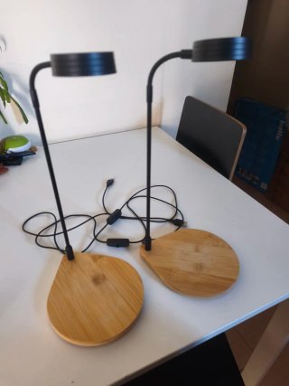 2 Lampade LED Base in Bambù