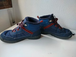 Botas de agua/nieve niño forro polar azul y roja