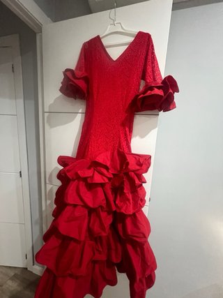 Traje de flamenca niña rojo