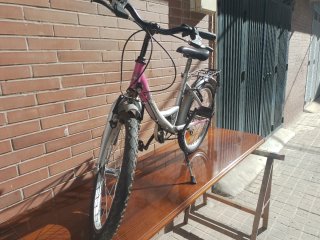 Bicicleta infantil Elite rosa y plata