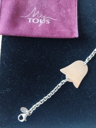 Pulsera Tous Flor y Círculo Plata
