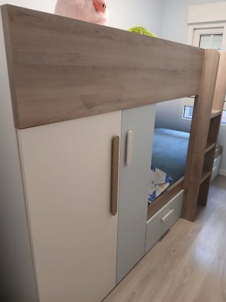 Cama tren 90 con 2 camas y colchón