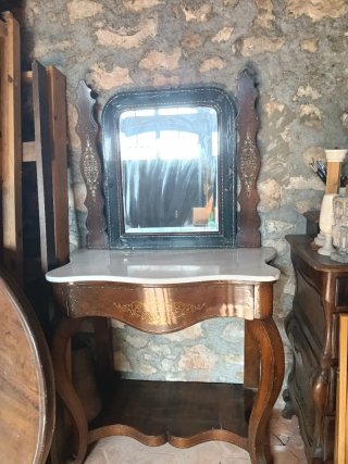 Recibidor-Consola antiguo marquetería mármol