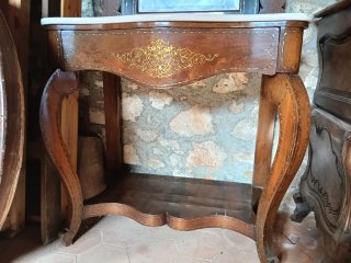 Recibidor-Consola antiguo marquetería mármol