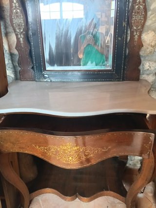 Recibidor-Consola antiguo marquetería mármol