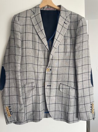 Blazer El Ganso Lino Gris Talla 46