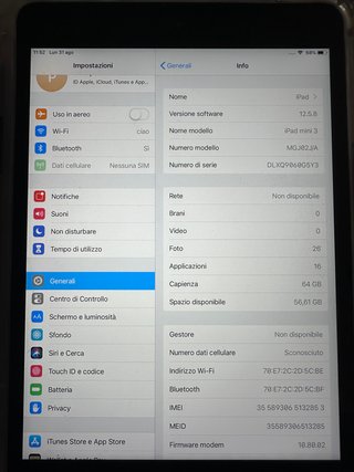 iPad mini Apple Grigio