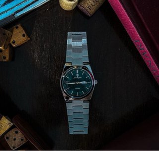 Reloj Pordagar Hombre Verde y Plateado