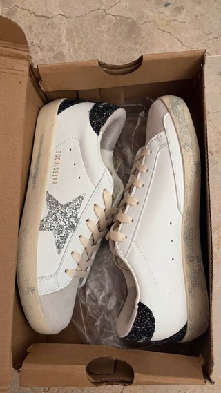 Golden Goose Talla 37 Blanco y Plata