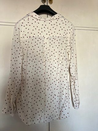 Camisa lunares Bershka blanca Talla XL