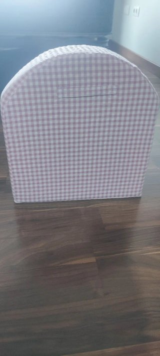 Poltrona per bambini a quadri vichy rosa e bianco