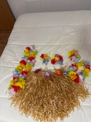 Disfraz Hawaiano Falda y Flores