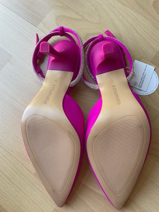 Stradivarius Zapatos Fiesta Tacón Rosa y Plata