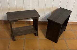 Mesa Palet + Mesitas + Estantería Madera