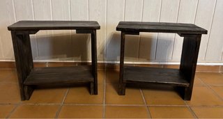 Mesa Palet + Mesitas + Estantería Madera