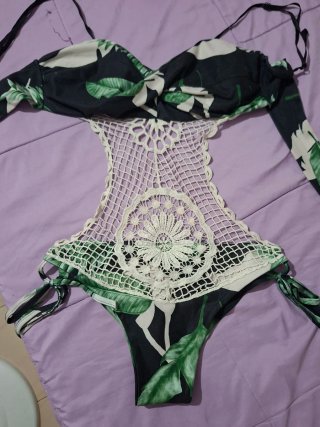 Bañador mujer crochet tropical