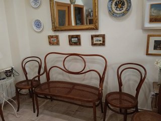 Conjunto Thonet Sillas y Banco Madera Curvada