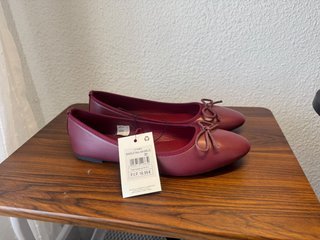 Zapatos planos burdeos talla 37