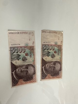 Coppia di Banconote 5000 Peseta Banco de España