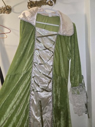 Disfraz época verde y blanco talla única
