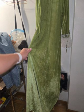 Disfraz época verde y blanco talla única