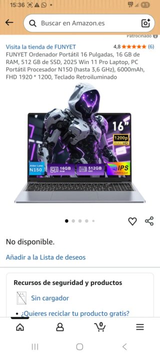 Funyet Ordenador Portátil Gris