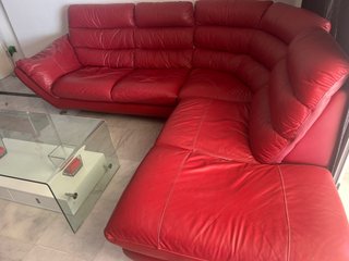 Sofá Chester 3 plazas polipiel rojo