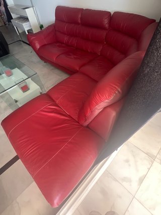 Sofá Chester 3 plazas polipiel rojo