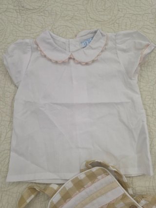 Conjunto Peto Ranita Vichy y Camisa