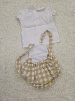 Conjunto Peto Ranita Vichy y Camisa